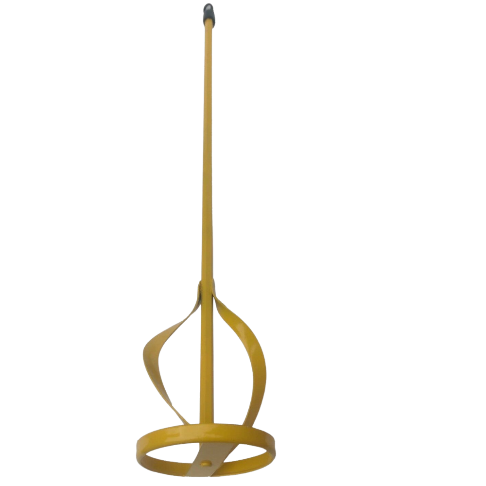 Yellow Mixing Paddle/Whisk Rounded Shank- 100 x 600 mm